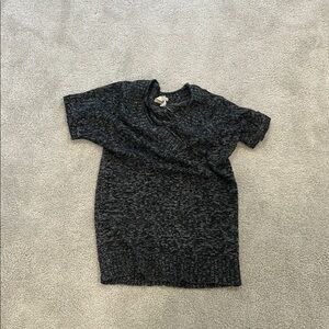 Cozy Black Knit Short Sleeve Love Rocks Sweater
